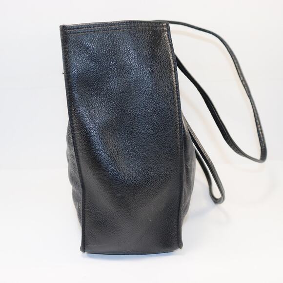 Harley-Davidson Black Leather Shoulder Tote Bag Logo Front - Picture 5 of 7